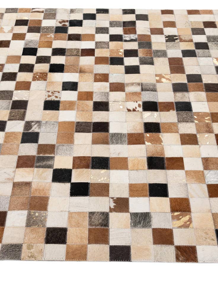 Detail image of  4' x 5' 11 Cowhide - Patchwork Rug