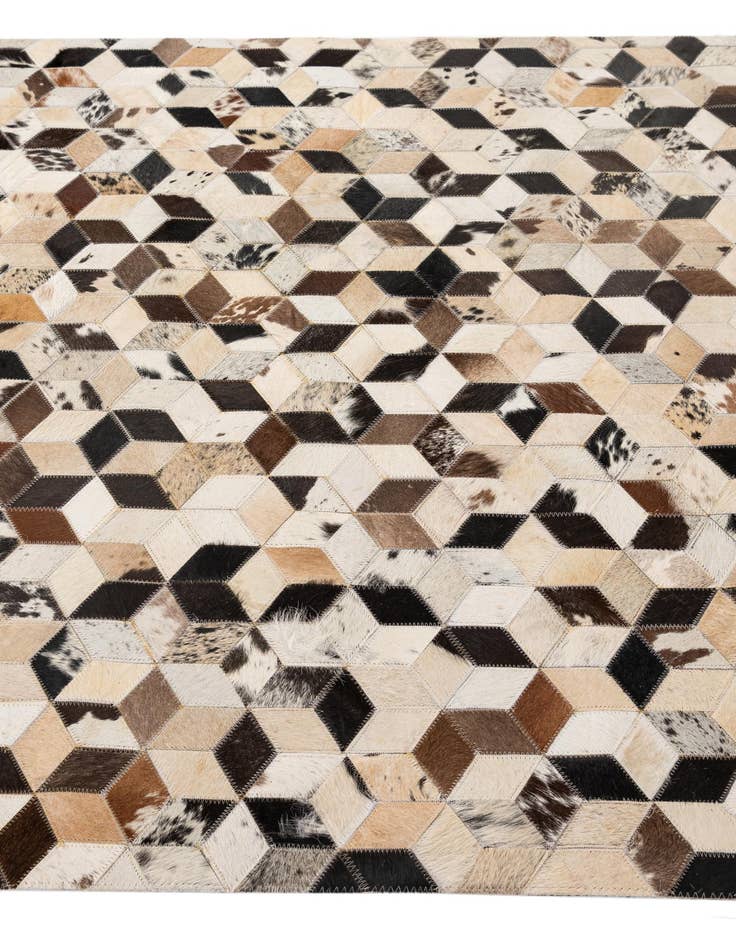 Detail image of  4' 1 x 5' 11 Cowhide - Patchwork Rug