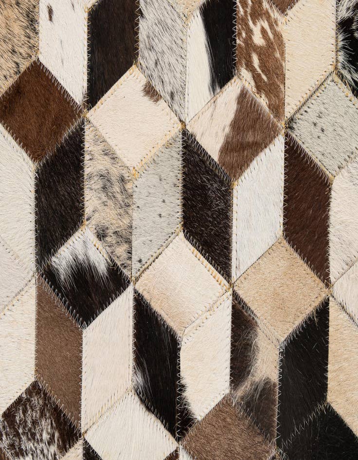 Detail image of  4' 1 x 5' 11 Cowhide - Patchwork Rug