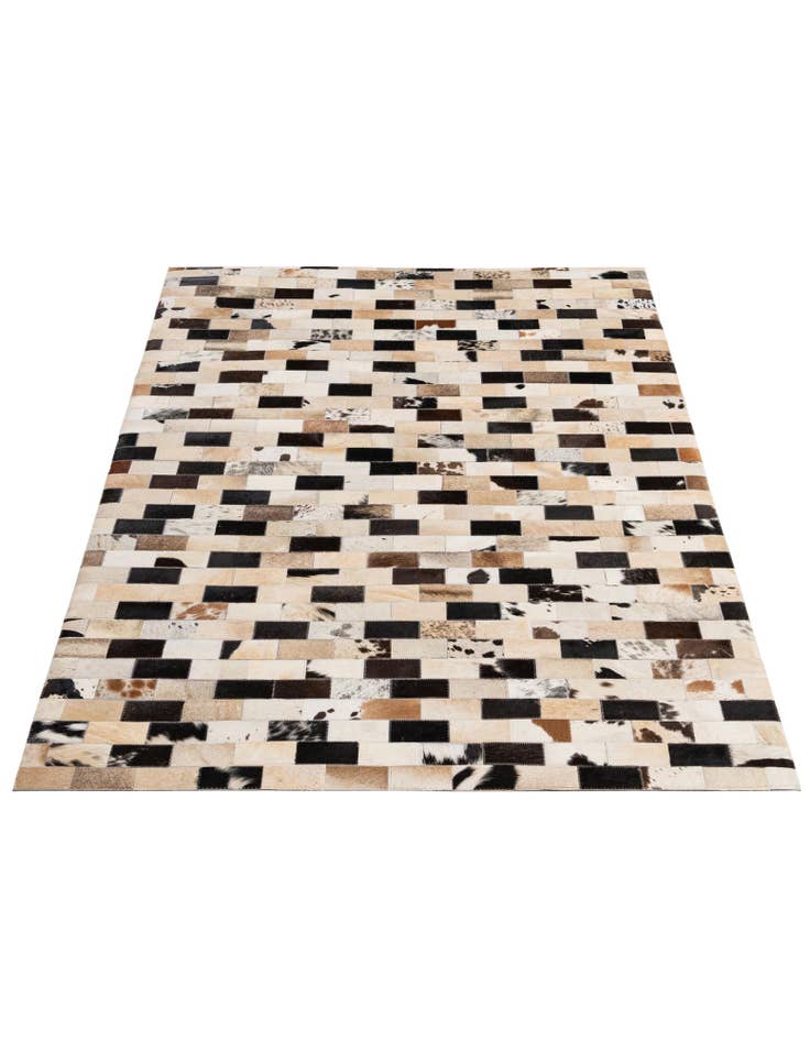 Detail image of  4' 1 x 5' 11 Cowhide - Patchwork Rug