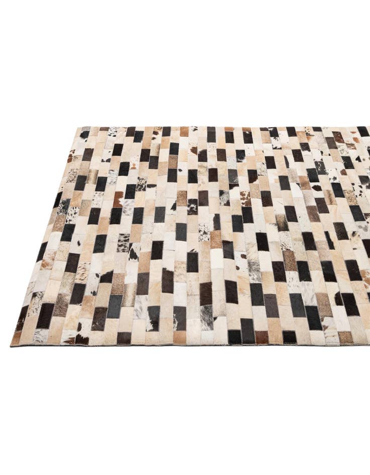 Detail image of  4' 1 x 5' 11 Cowhide - Patchwork Rug