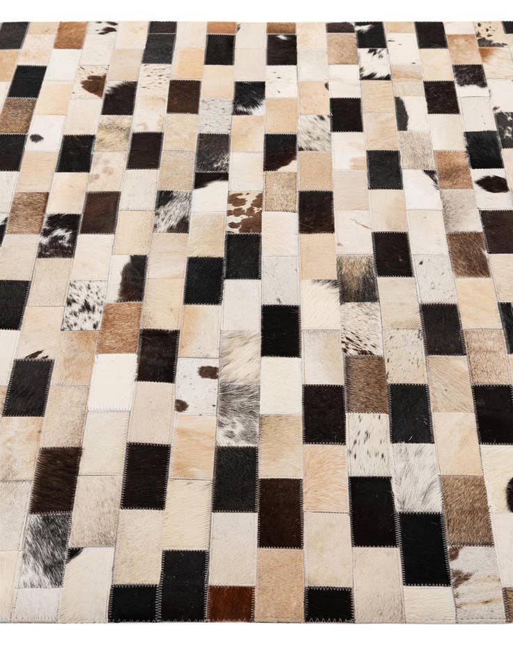 Detail image of  4' 1 x 5' 11 Cowhide - Patchwork Rug