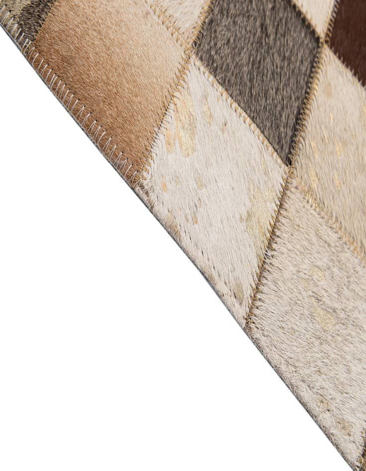 Detail image of  4' 1 x 6' 1 Cowhide - Patchwork Rug