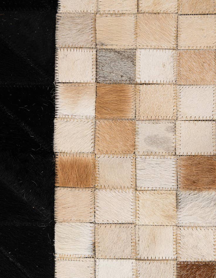 Detail image of  4' 3 x 6' 2 Cowhide - Patchwork Rug