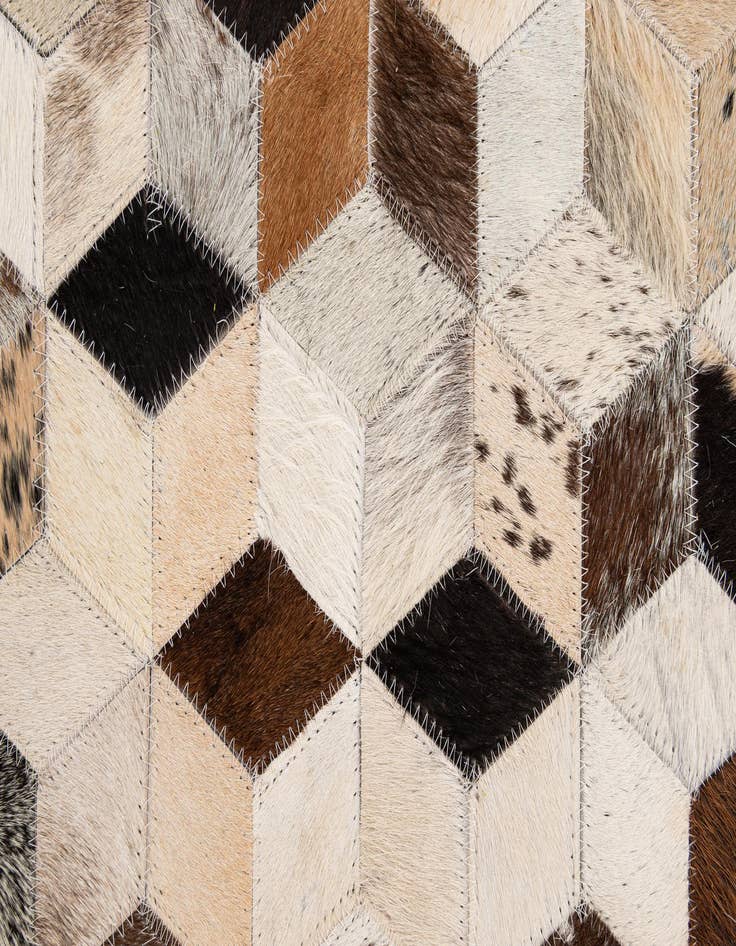 Detail image of  4' 1 x 5' 11 Cowhide - Patchwork Rug