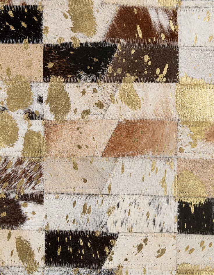Detail image of  4' 2 x 5' 11 Cowhide - Patchwork Rug