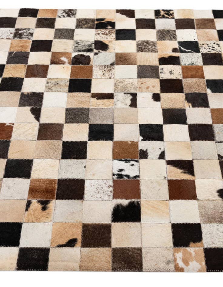 Detail image of  4' 1 x 6' Cowhide - Patchwork Rug