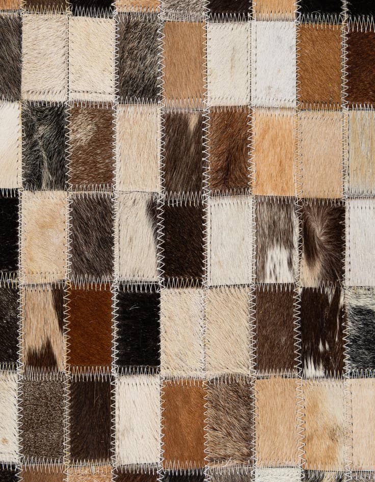 Detail image of  4' 1 x 6' 1 Cowhide - Patchwork Rug