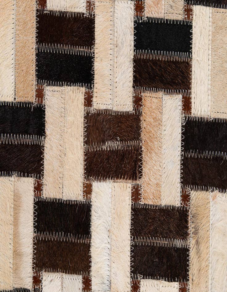 Detail image of  4' x 5' 11 Cowhide - Patchwork Rug