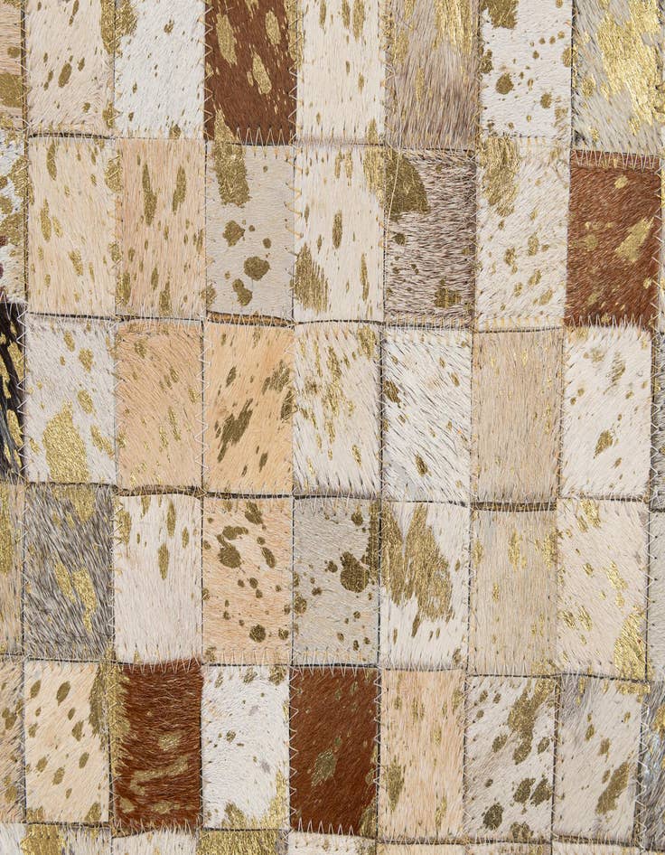 Detail image of  4' 2 x 5' 11 Cowhide - Patchwork Rug