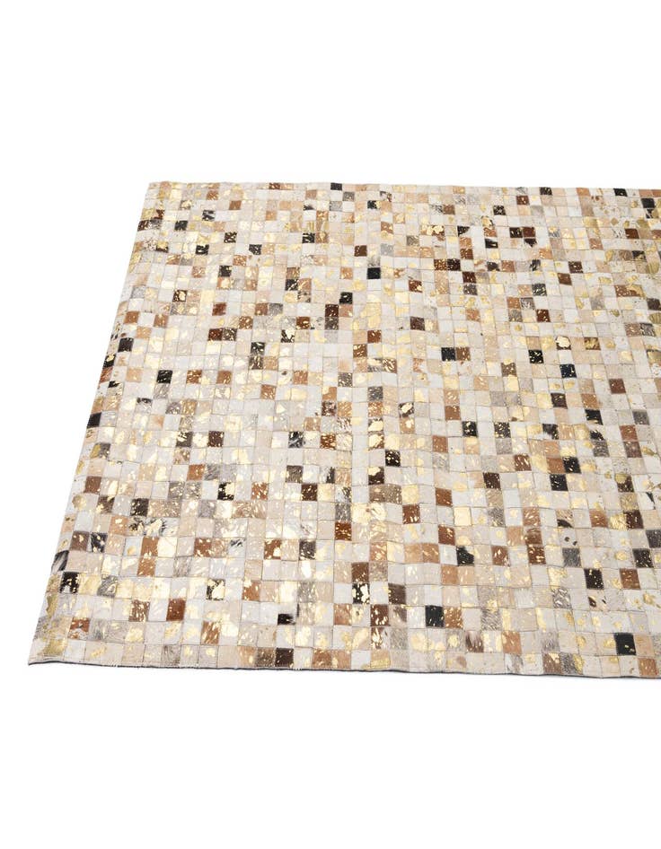 Detail image of  4' 1 x 5' 11 Cowhide - Patchwork Rug
