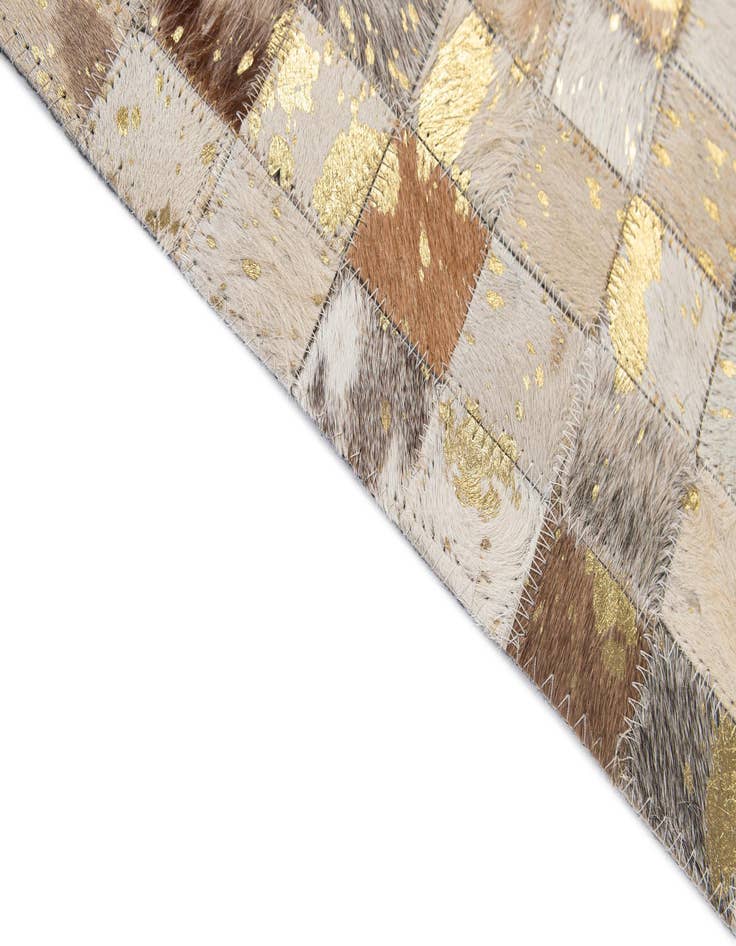 Detail image of  4' 1 x 5' 11 Cowhide - Patchwork Rug