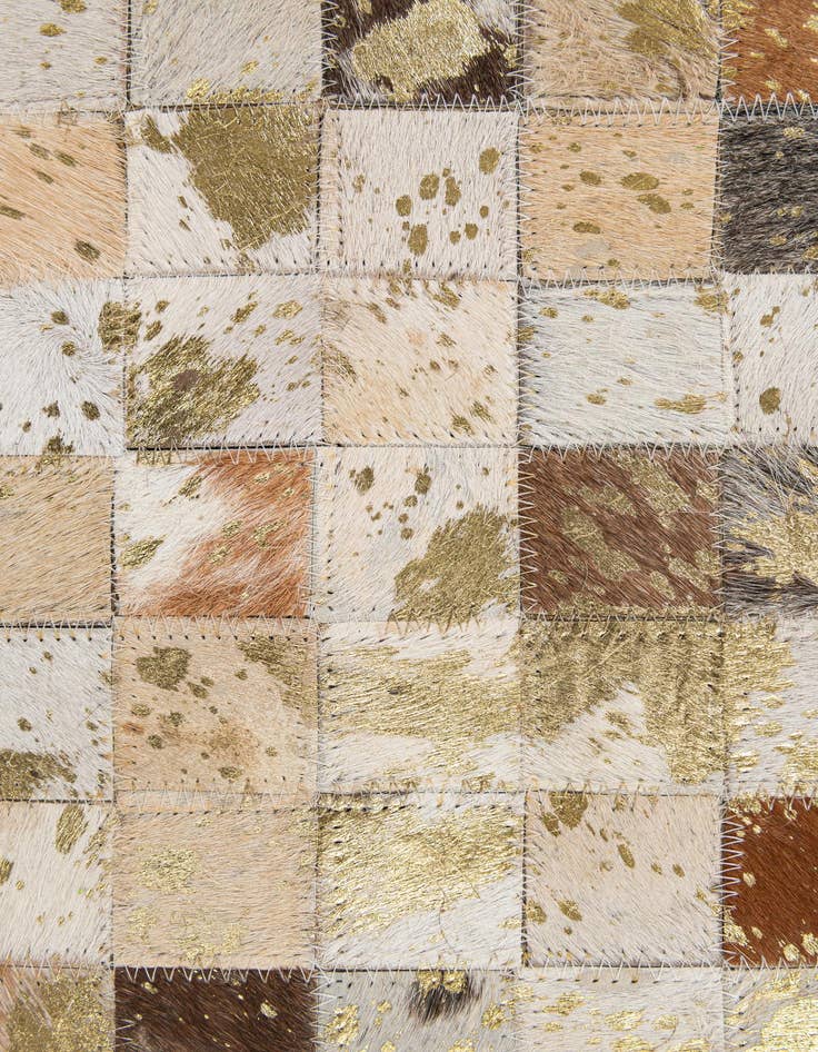 Detail image of  4' 1 x 5' 11 Cowhide - Patchwork Rug