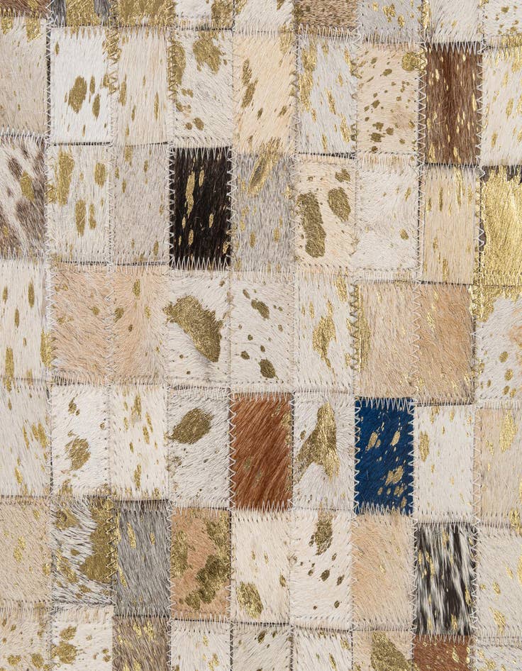 Detail image of  4' 1 x 6' 1 Cowhide - Patchwork Rug