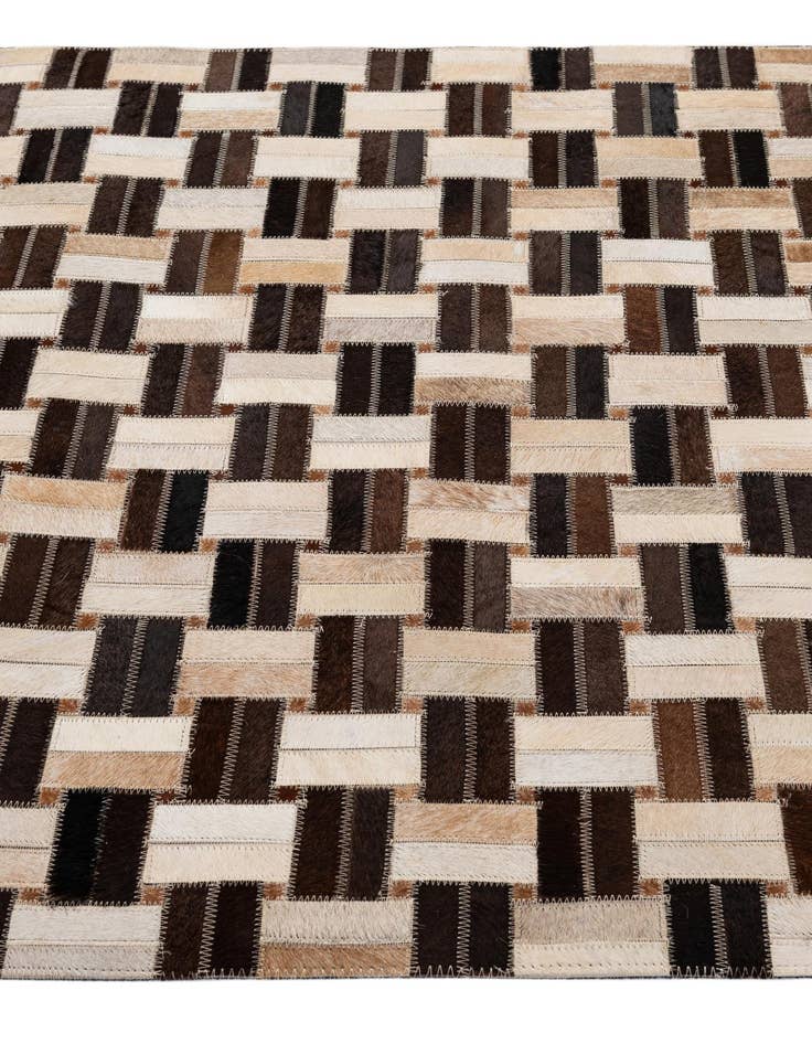 Detail image of  2' 11 x 4' 11 Cowhide - Patchwork Rug