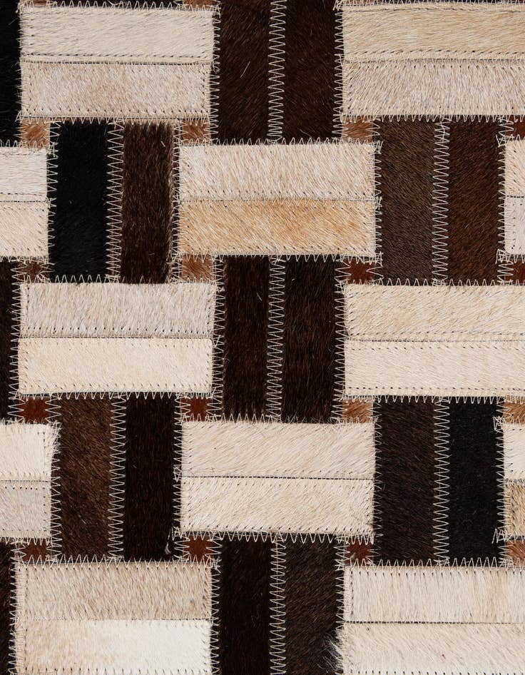 Detail image of  2' 11 x 4' 11 Cowhide - Patchwork Rug