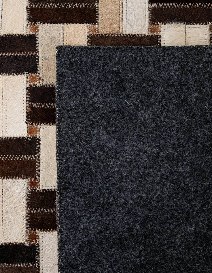 Detail image of  2' 11 x 4' 11 Cowhide - Patchwork Rug