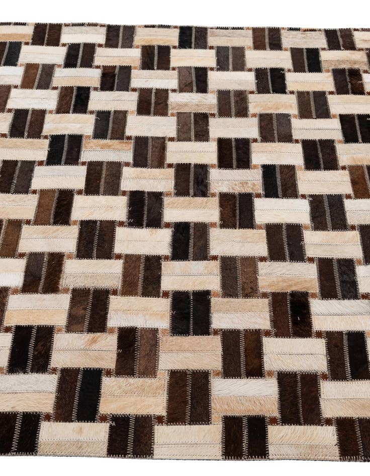 Detail image of  2' 11 x 4' 11 Cowhide - Patchwork Rug