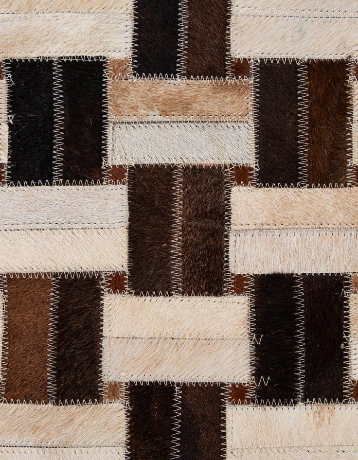Detail image of  2' 11 x 4' 11 Cowhide - Patchwork Rug