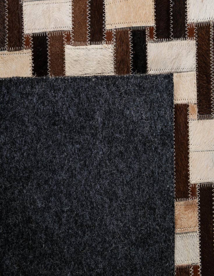 Detail image of  2' 11 x 4' 11 Cowhide - Patchwork Rug