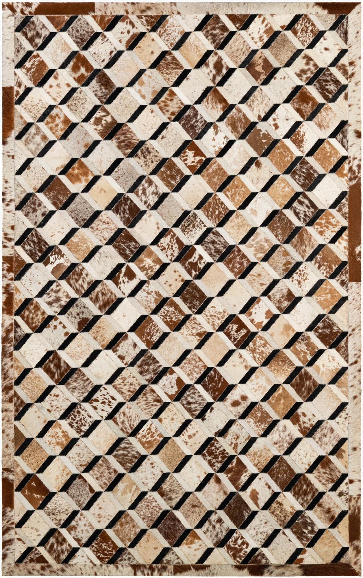  5' 1 x 8' 2 Cowhide - Patchwork Rug