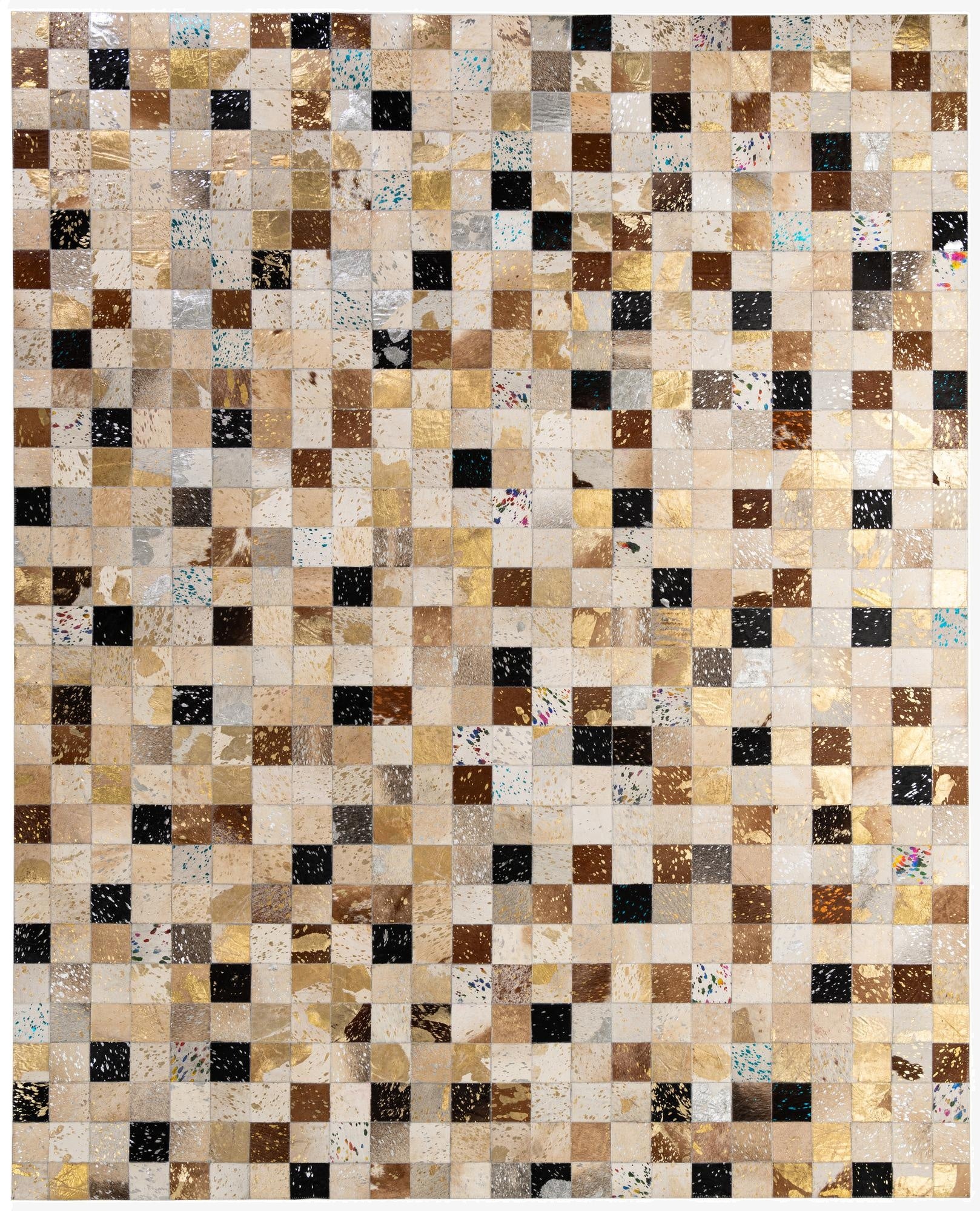  8' x 9' 10 Cowhide - Patchwork Rug