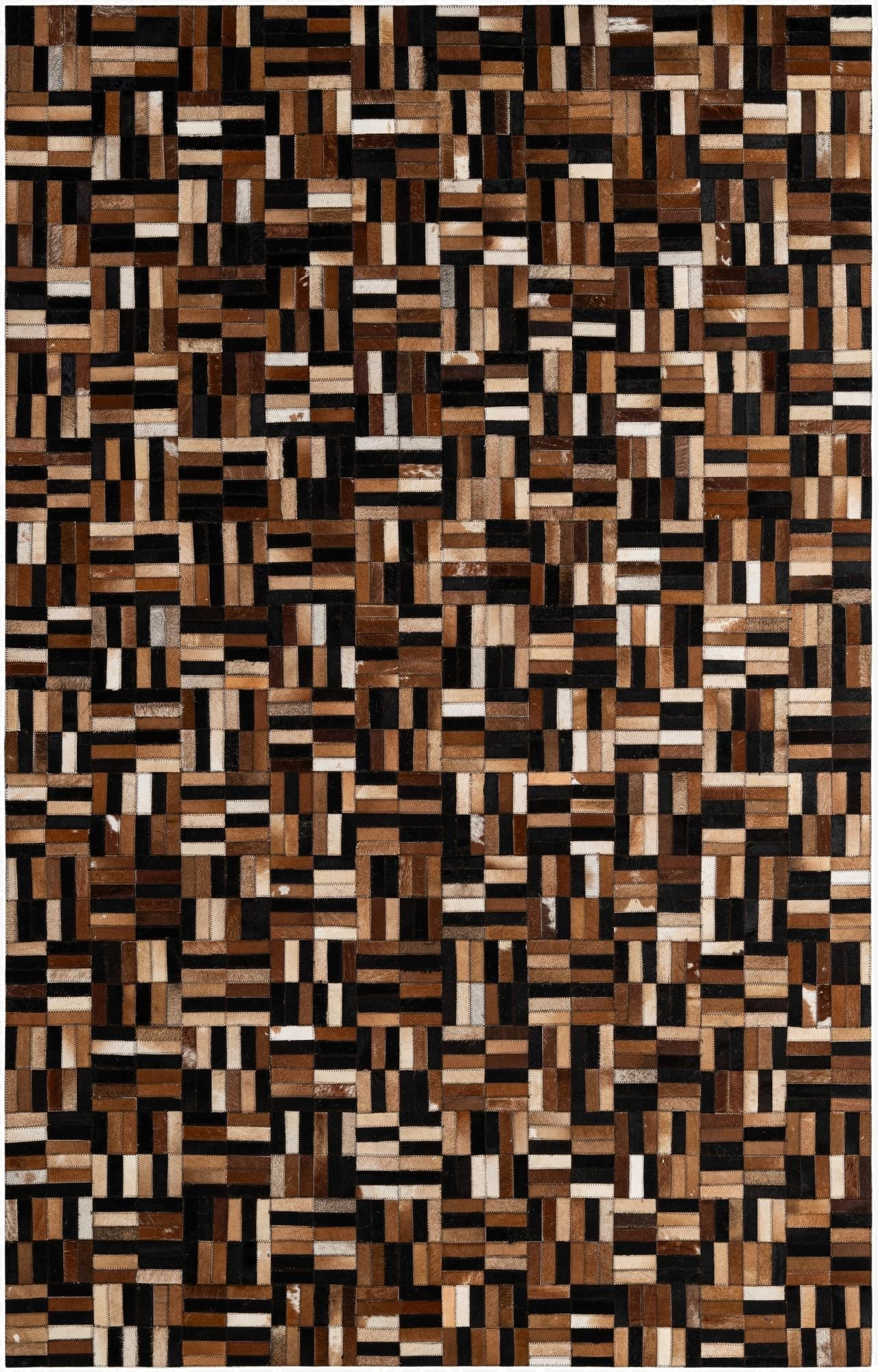  4' 11 x 7' 10 Cowhide - Patchwork Rug