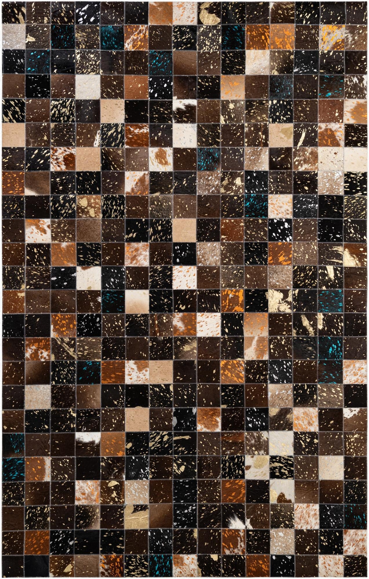  4' 11 x 7' 10 Cowhide - Patchwork Rug