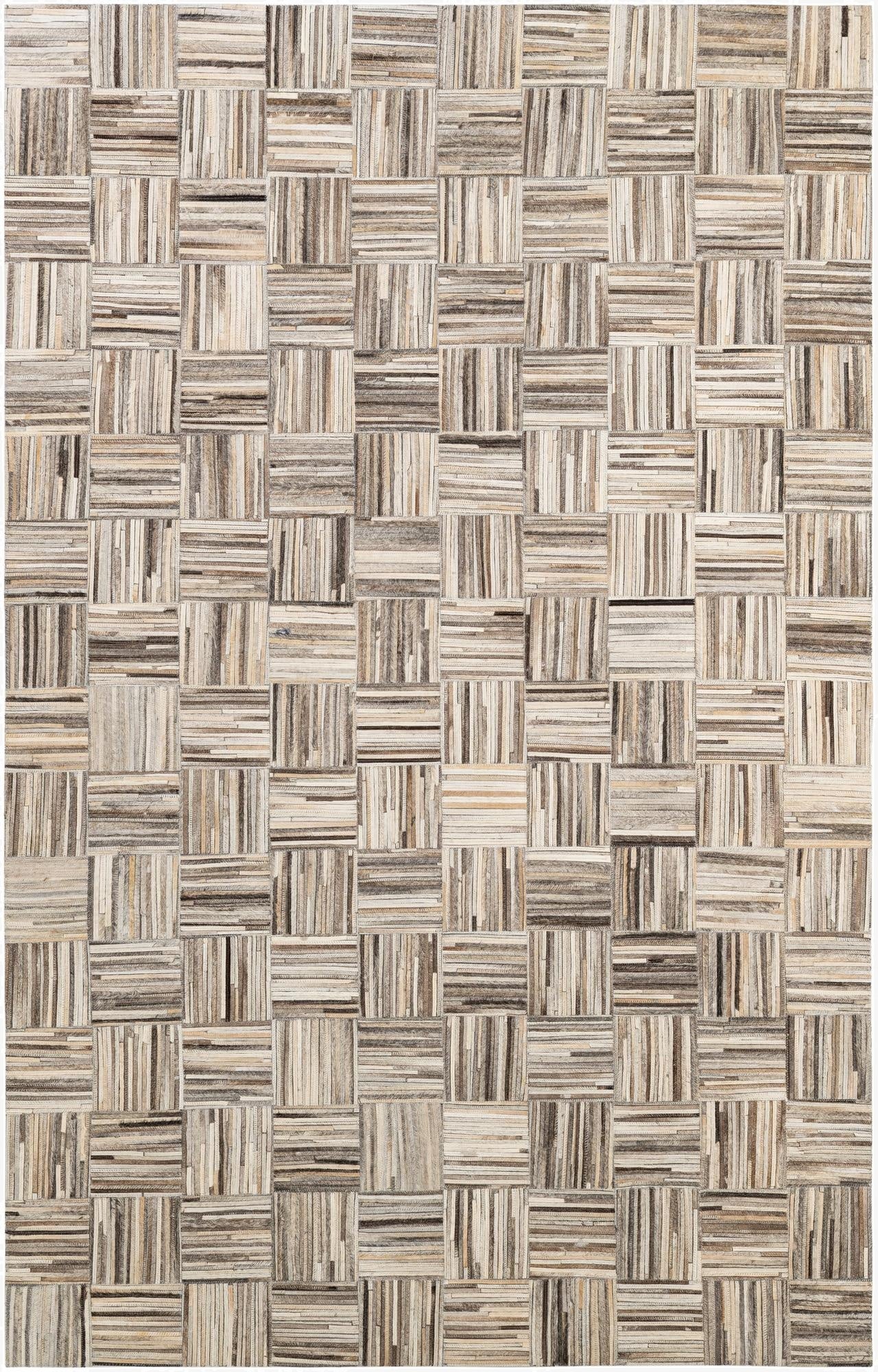  4' 11 x 7' 10 Cowhide - Patchwork Rug
