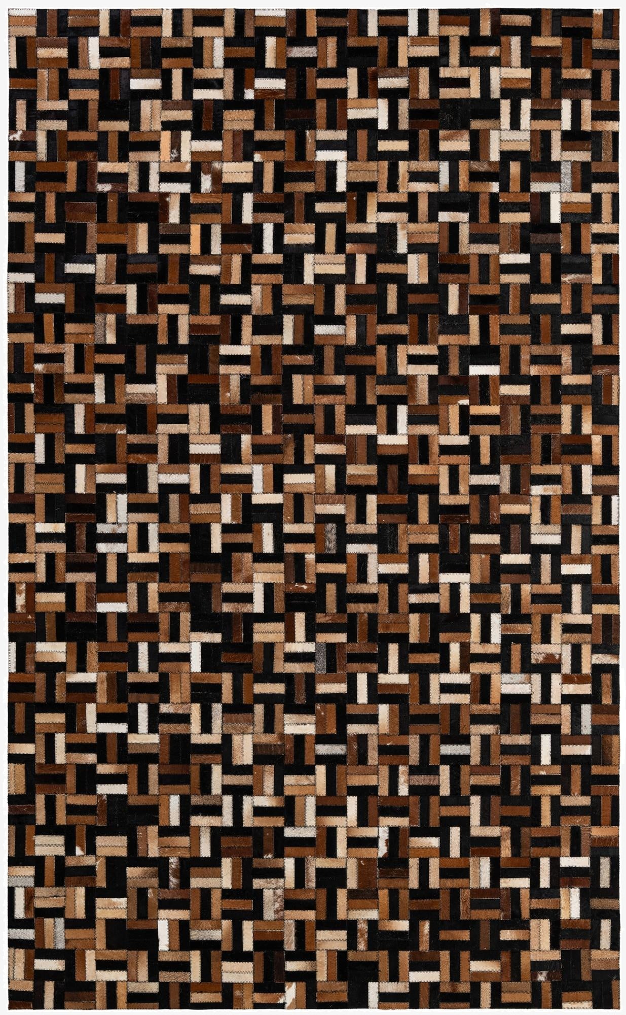  4' 11 x 8' Cowhide - Patchwork Rug