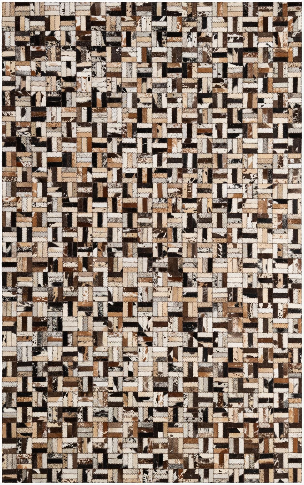  4' 11 x 7' 10 Cowhide - Patchwork Rug