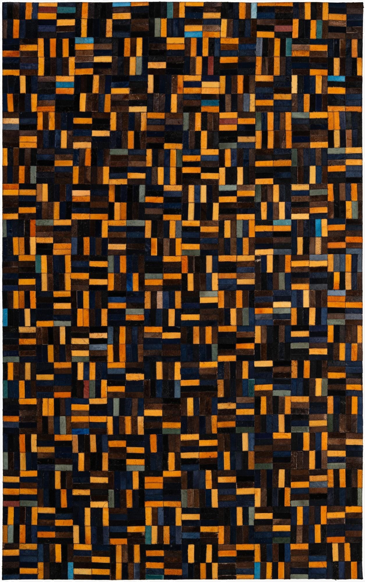  4' 11 x 7' 10 Cowhide - Patchwork Rug