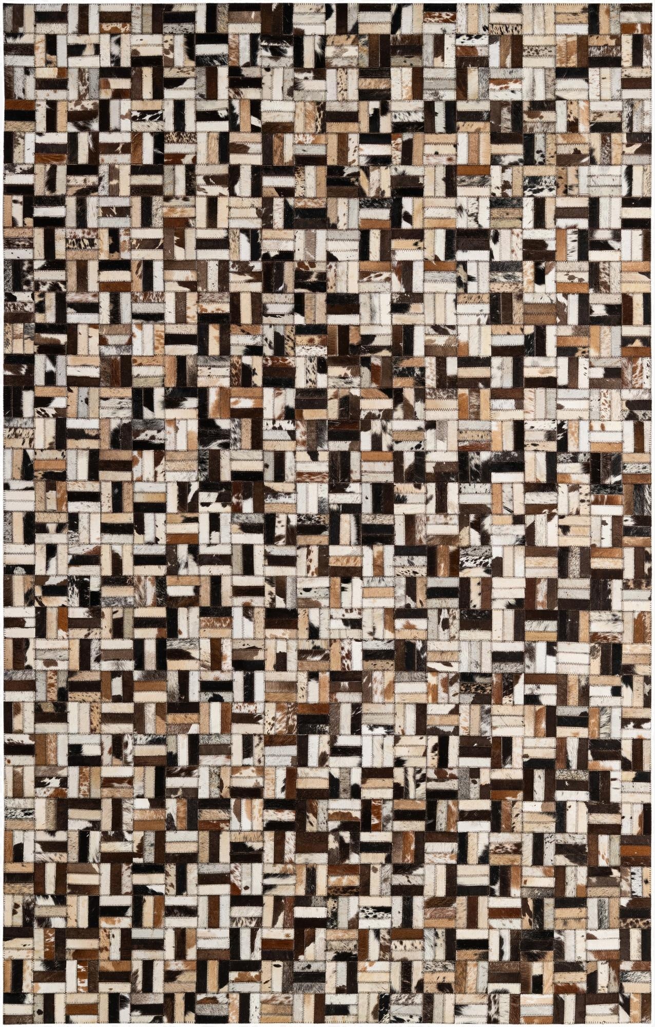  4' 11 x 7' 9 Cowhide - Patchwork Rug