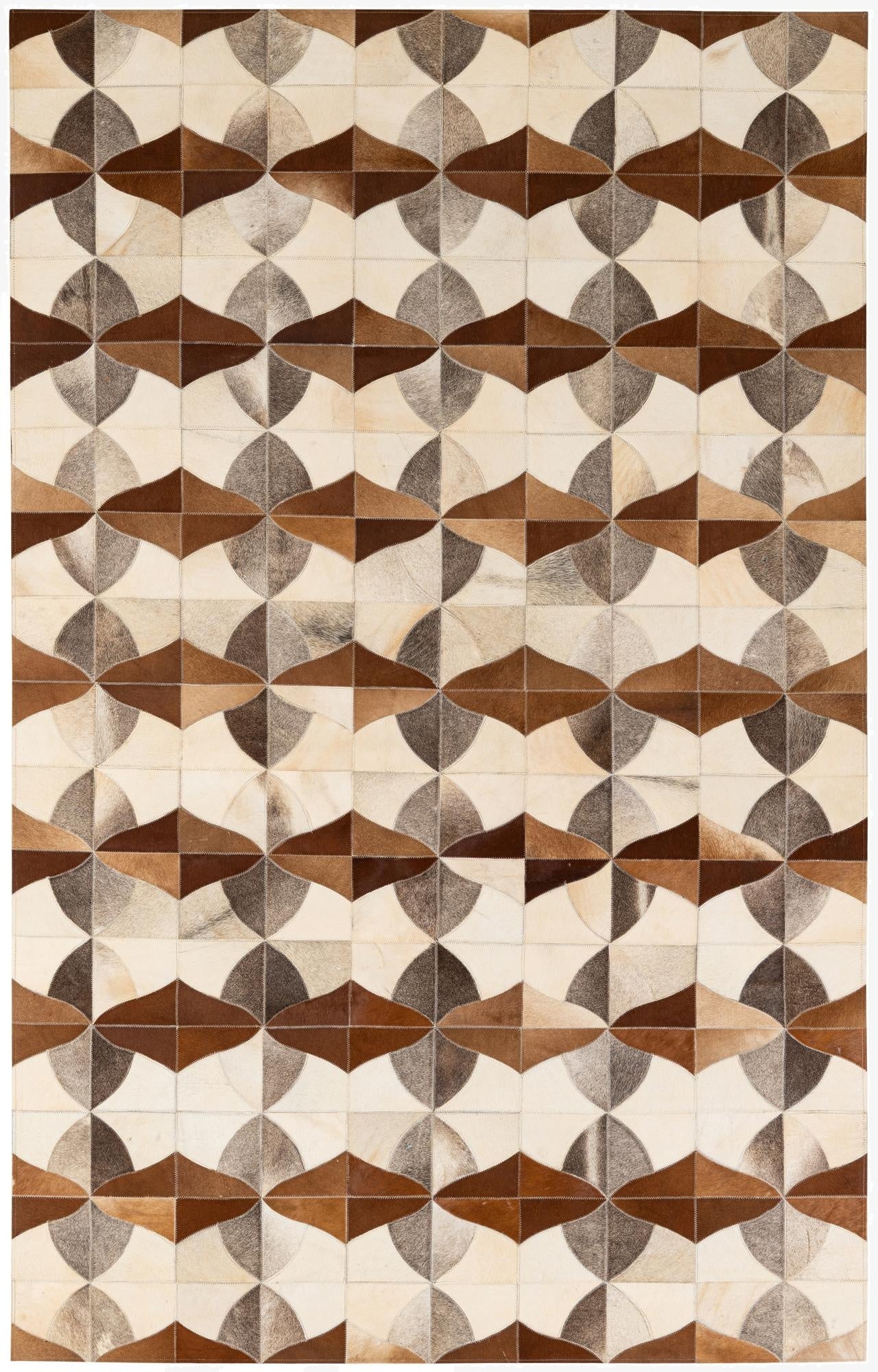  4' 11 x 7' 10 Cowhide - Patchwork Rug