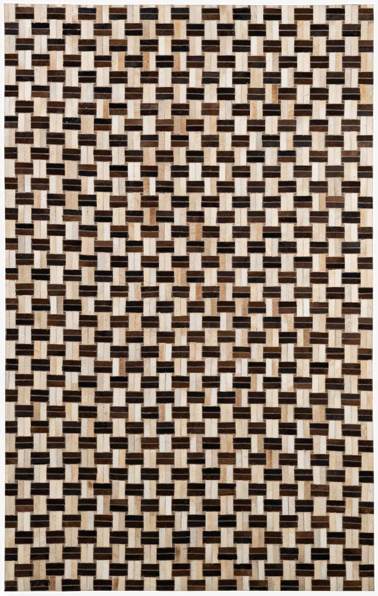  4' 11 x 7' 10 Cowhide - Patchwork Rug