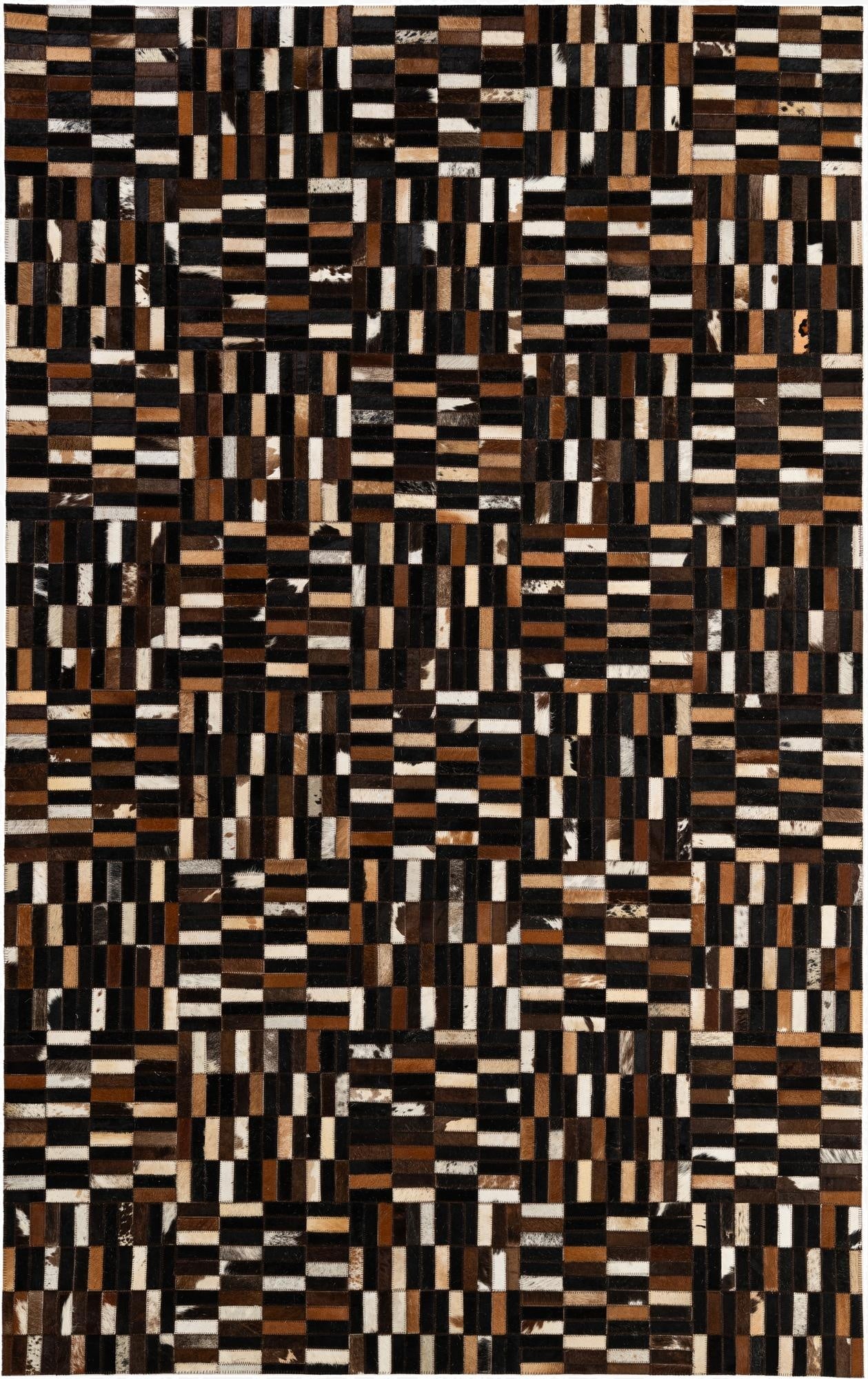  5' x 7' 10 Cowhide - Patchwork Rug