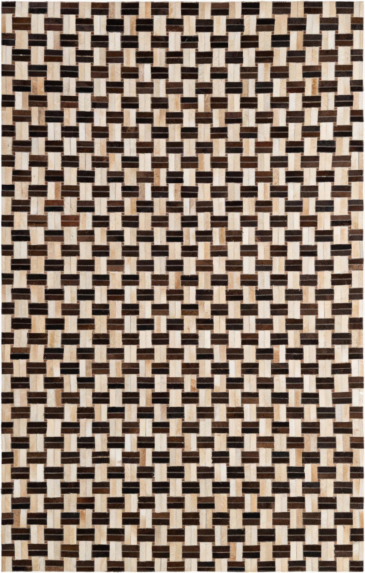  4' 11 x 7' 10 Cowhide - Patchwork Rug