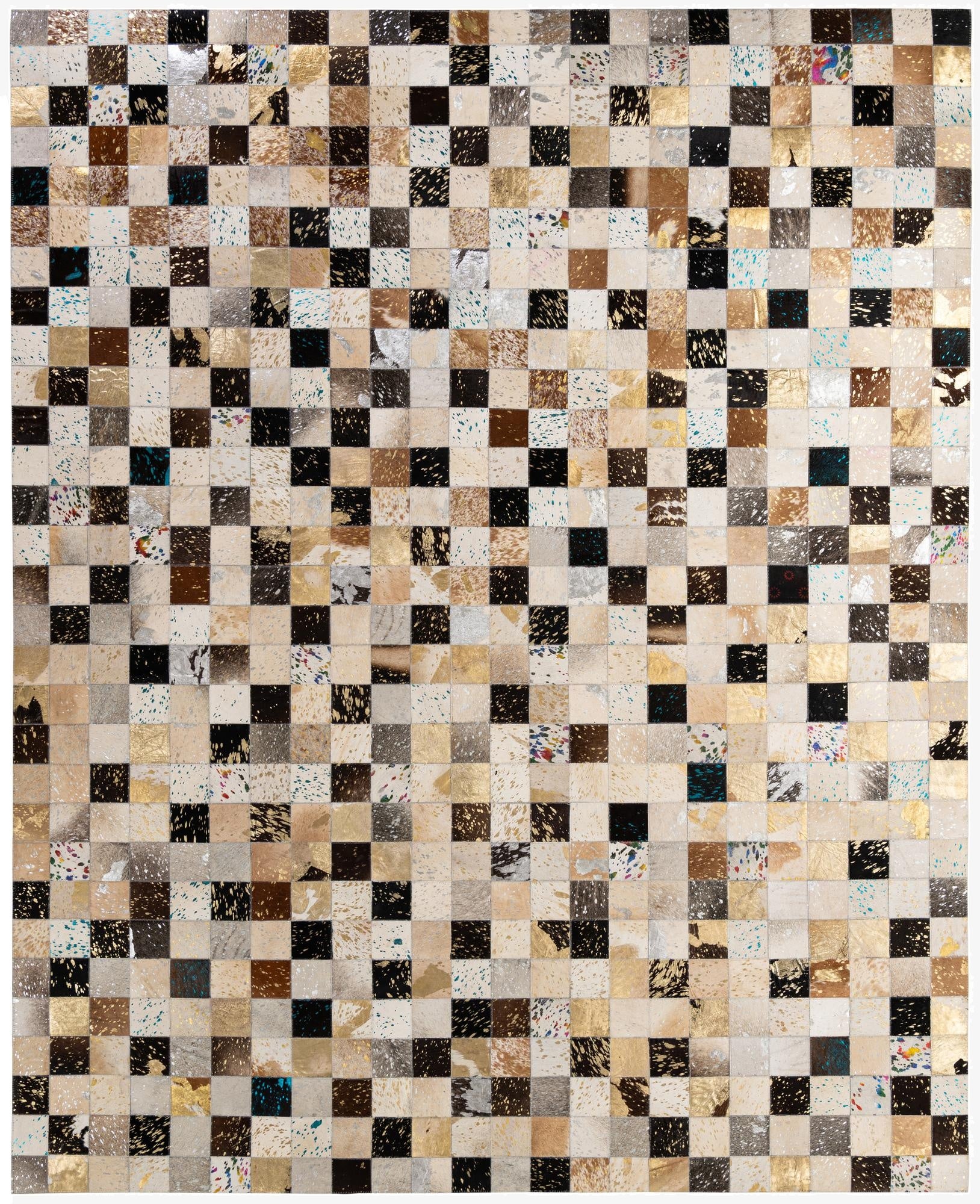  8' x 9' 10 Cowhide - Patchwork Rug