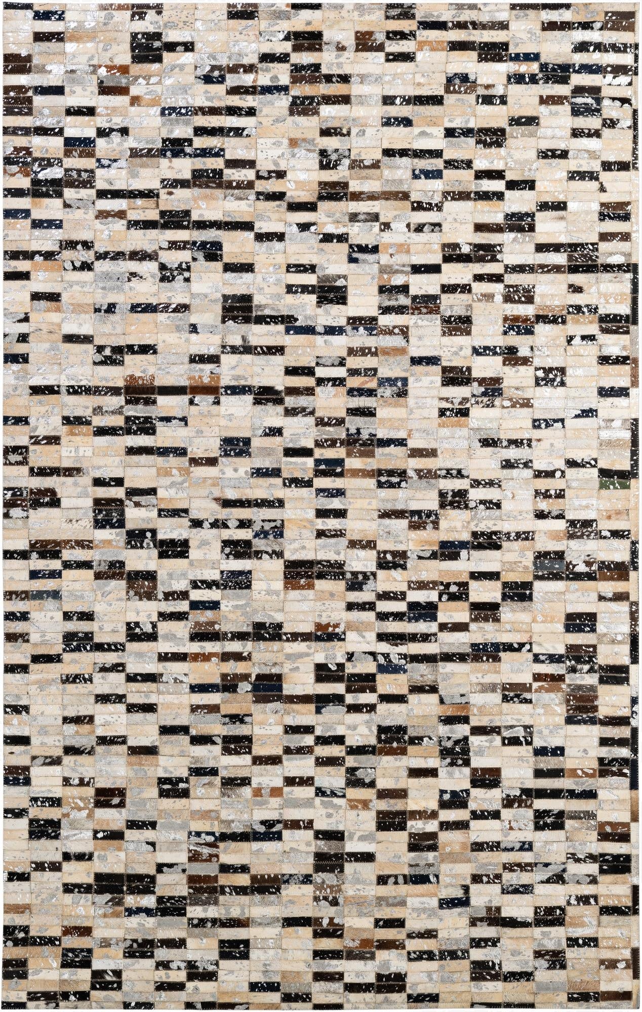  4' 11 x 7' 10 Cowhide - Patchwork Rug