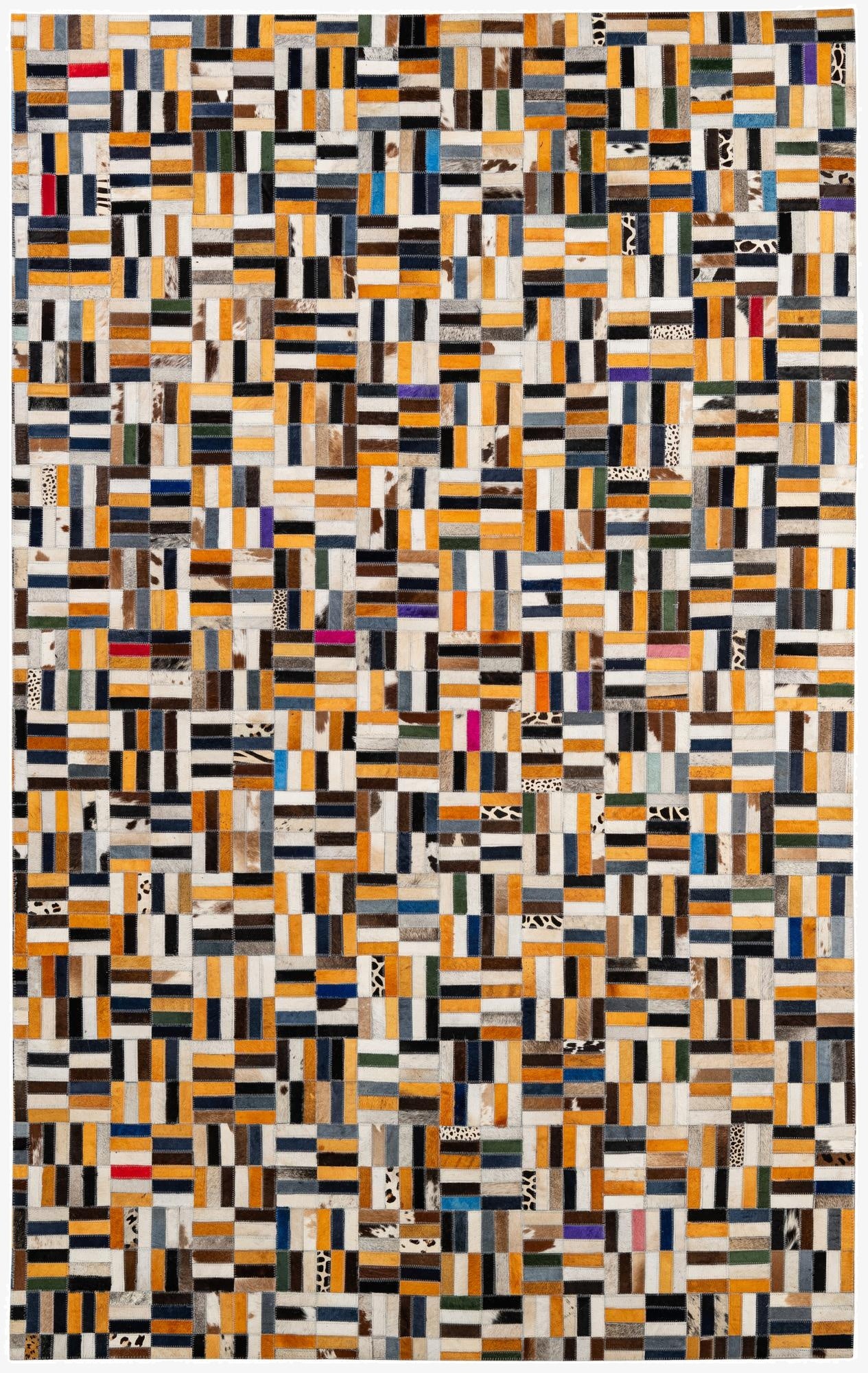  5' 1 x 8' 1 Cowhide - Patchwork Rug