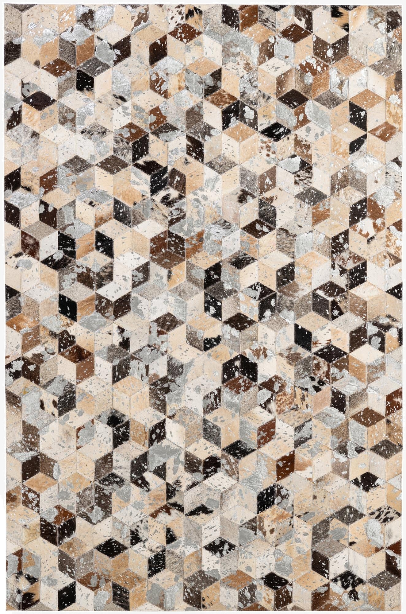  4' 1 x 6' Cowhide - Patchwork Rug