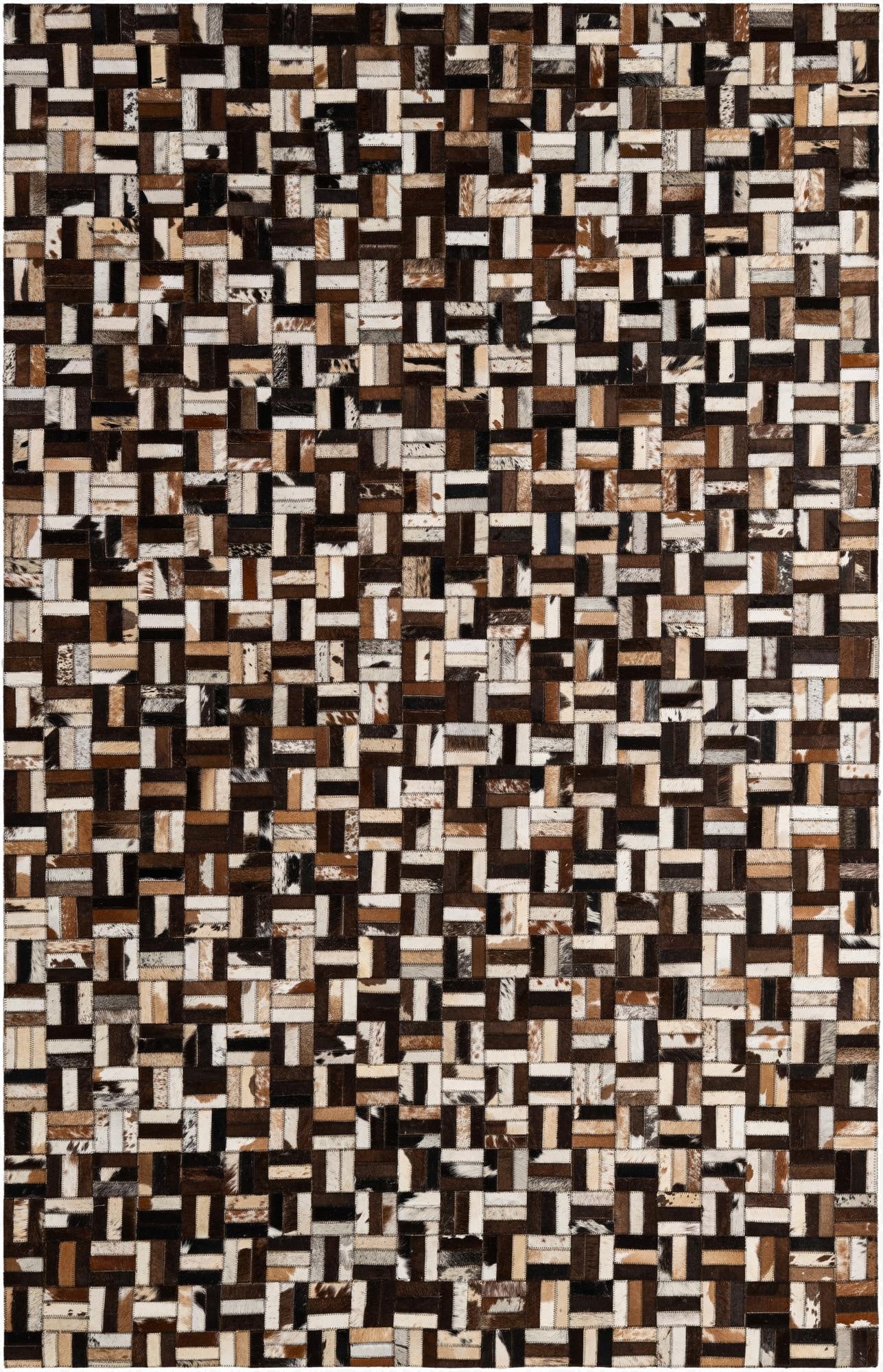  5' x 7' 10 Cowhide - Patchwork Rug