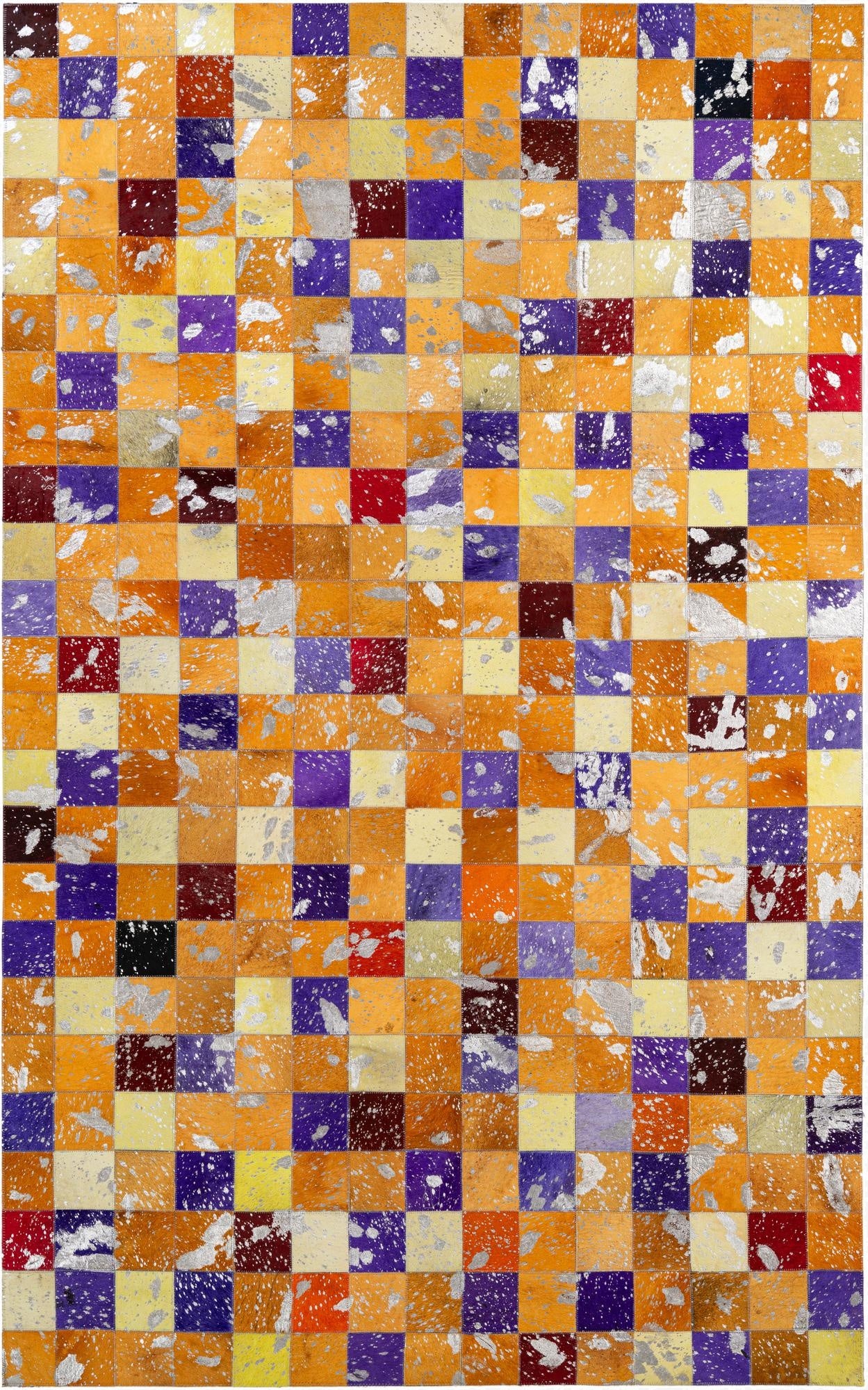  4' 11 x 7' 10 Cowhide - Patchwork Rug