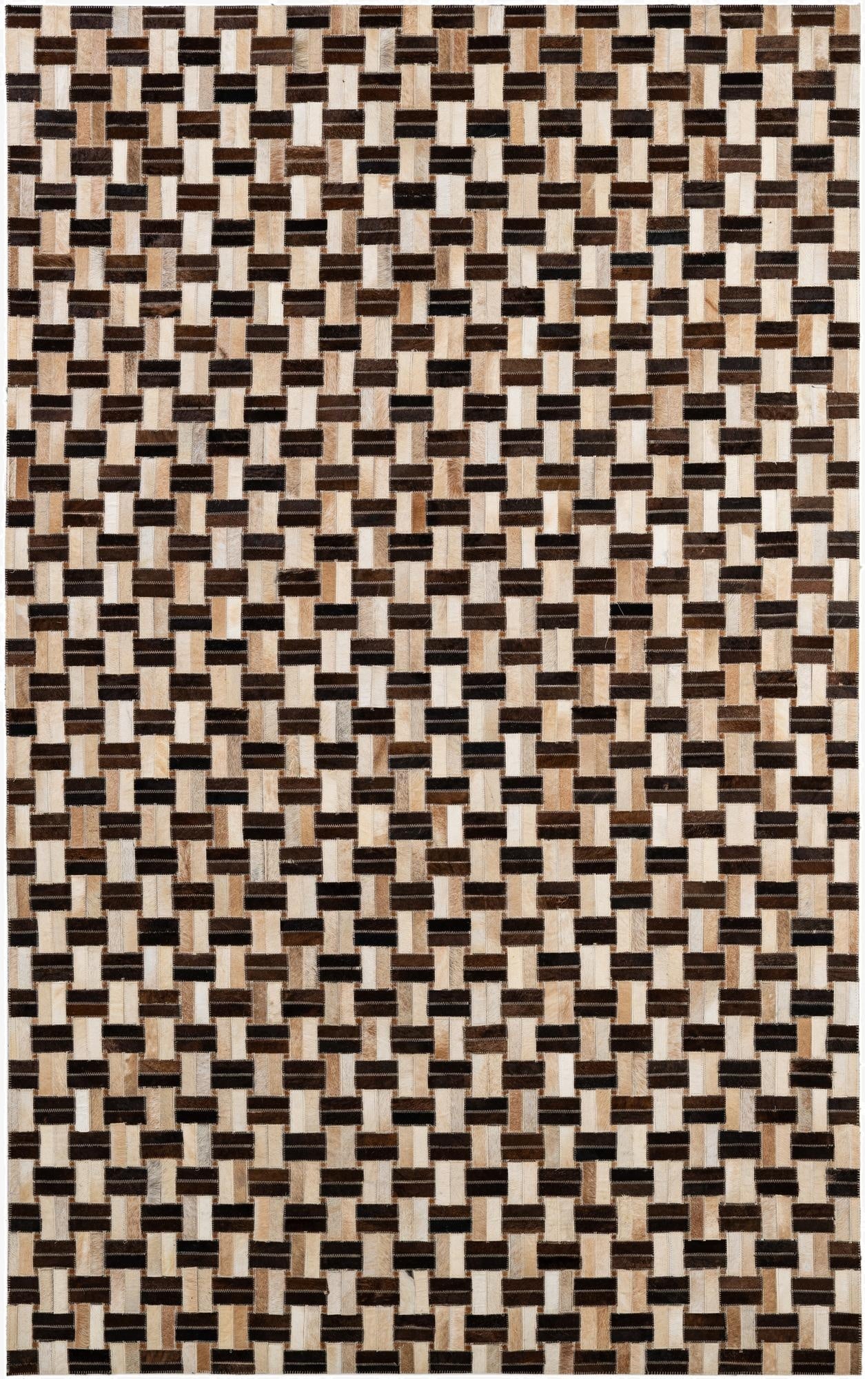 4' 11 x 7' 10 Cowhide - Patchwork Rug