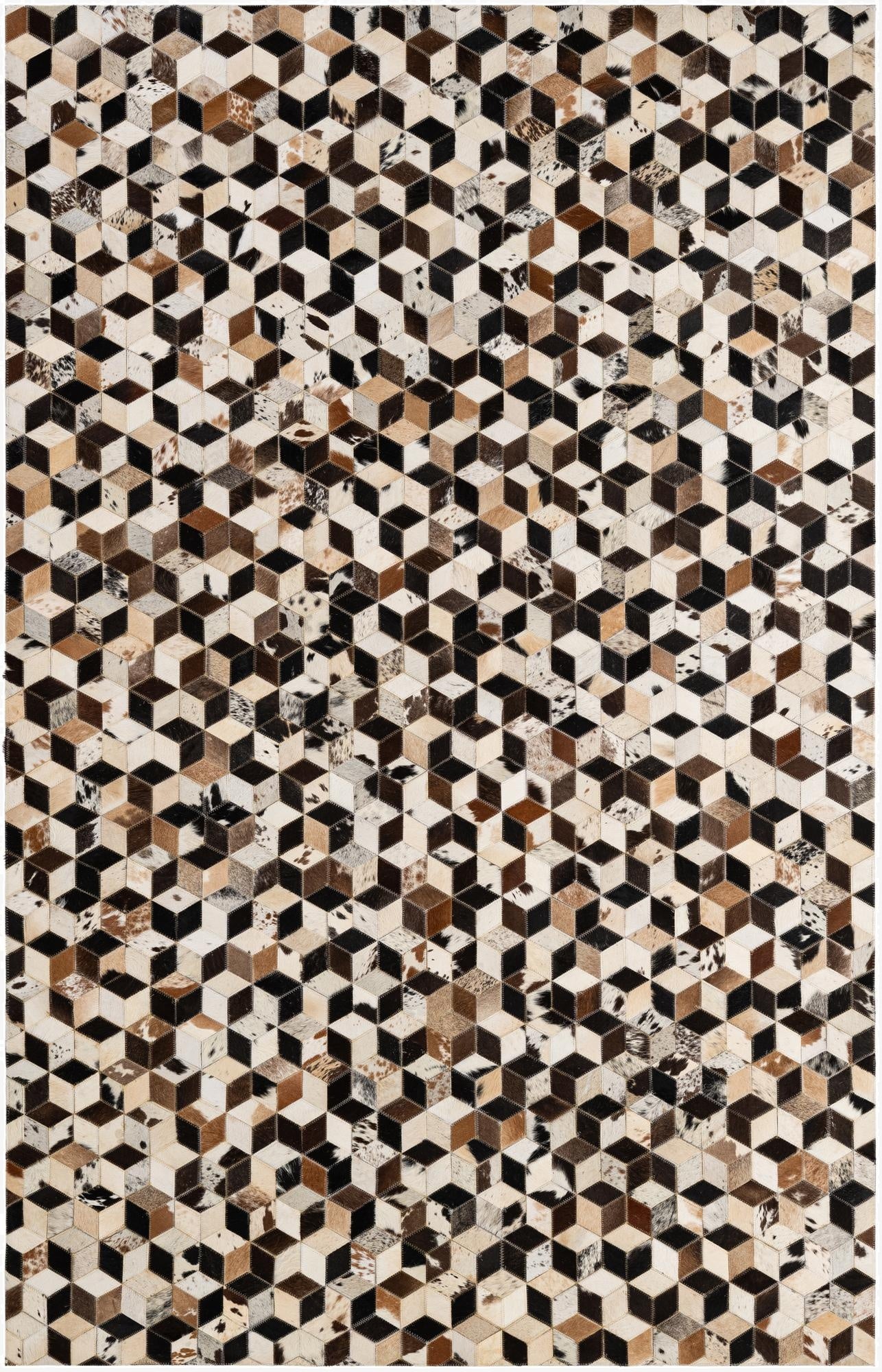  5' 2 x 7' 10 Cowhide - Patchwork Rug