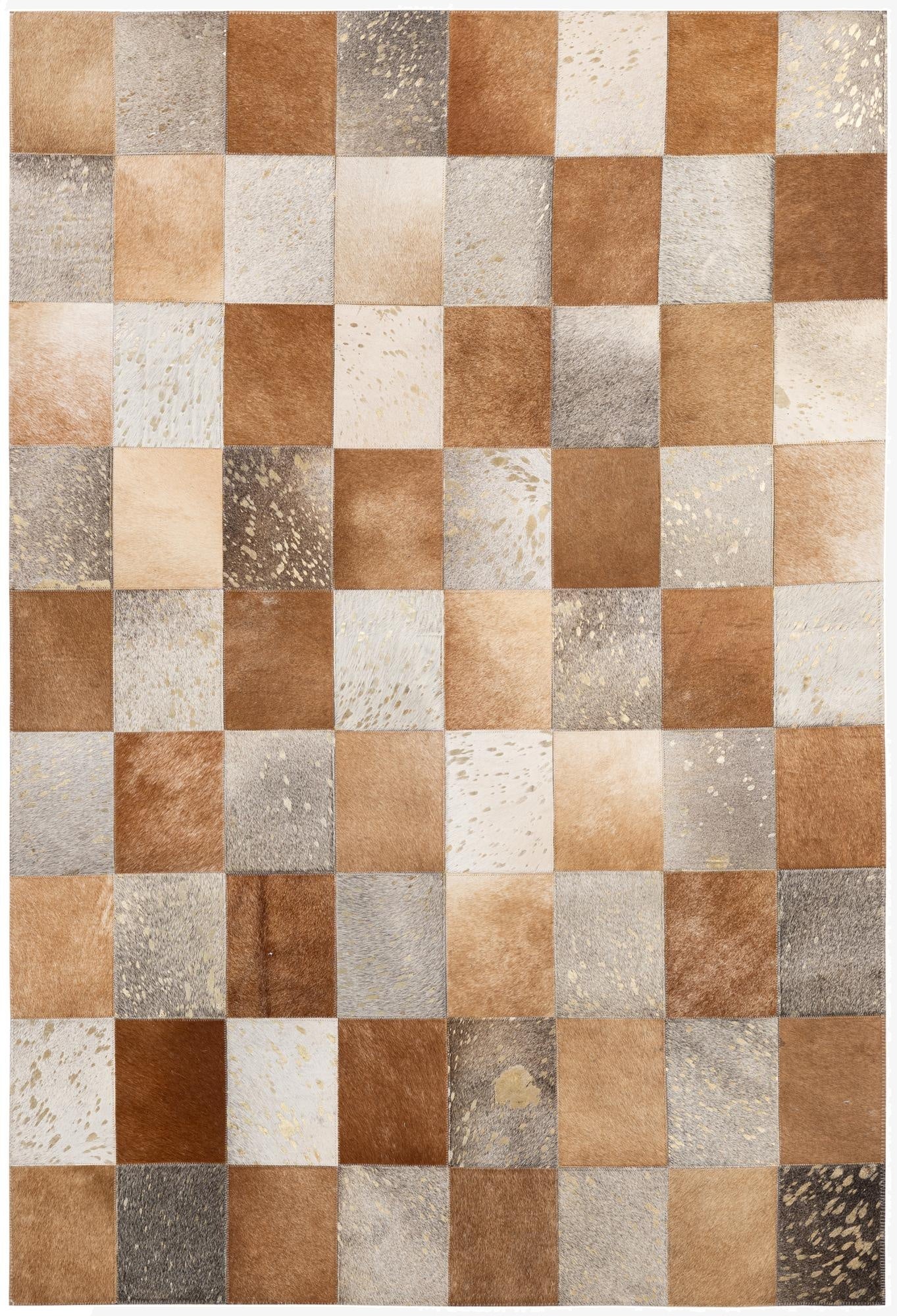  3' 11 x 5' 10 Cowhide - Patchwork Rug
