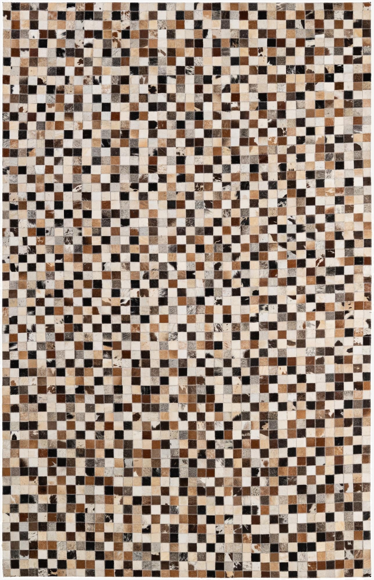  4' 11 x 7' 10 Cowhide - Patchwork Rug