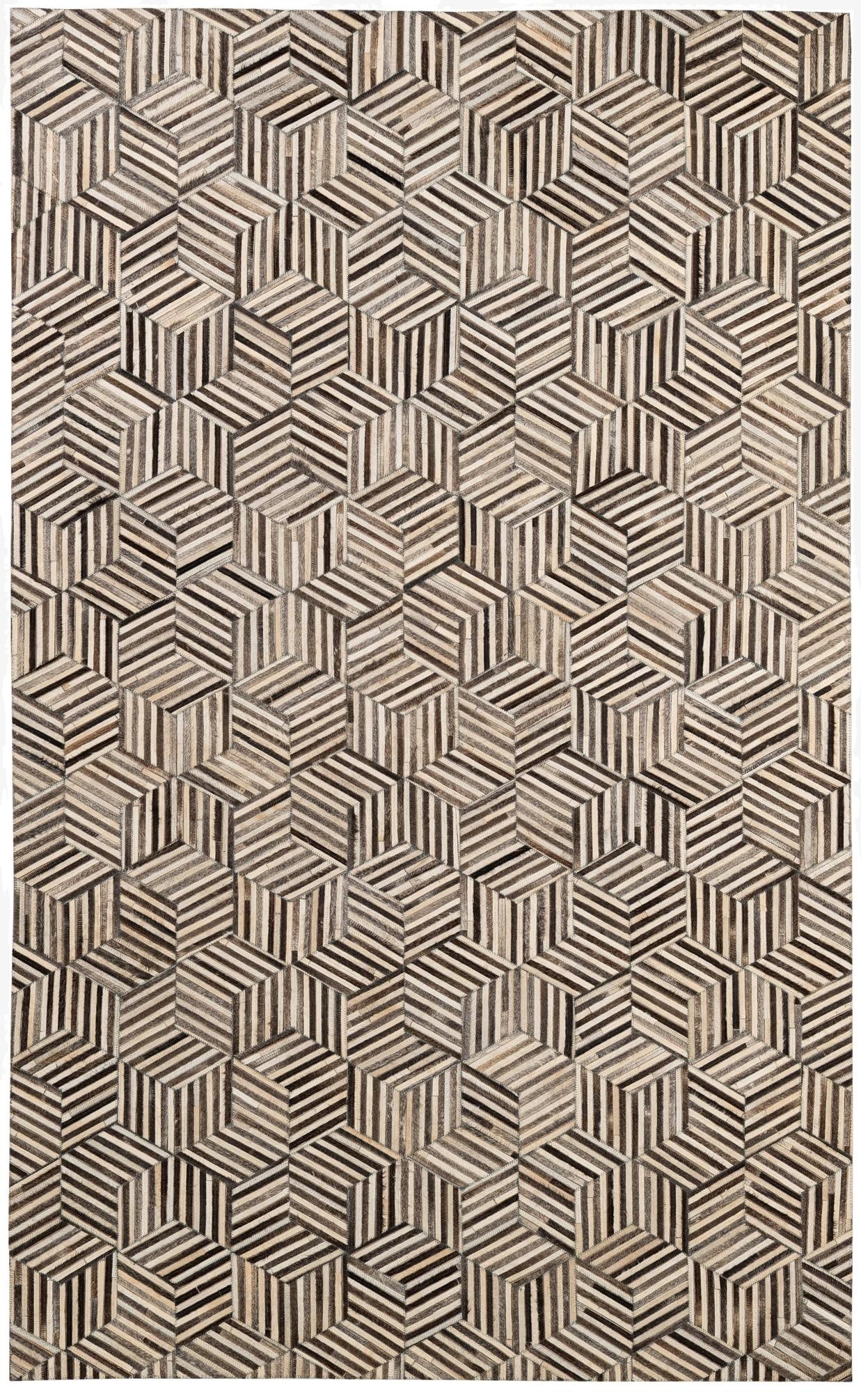  4' 11 x 8' 1 Cowhide - Patchwork Rug