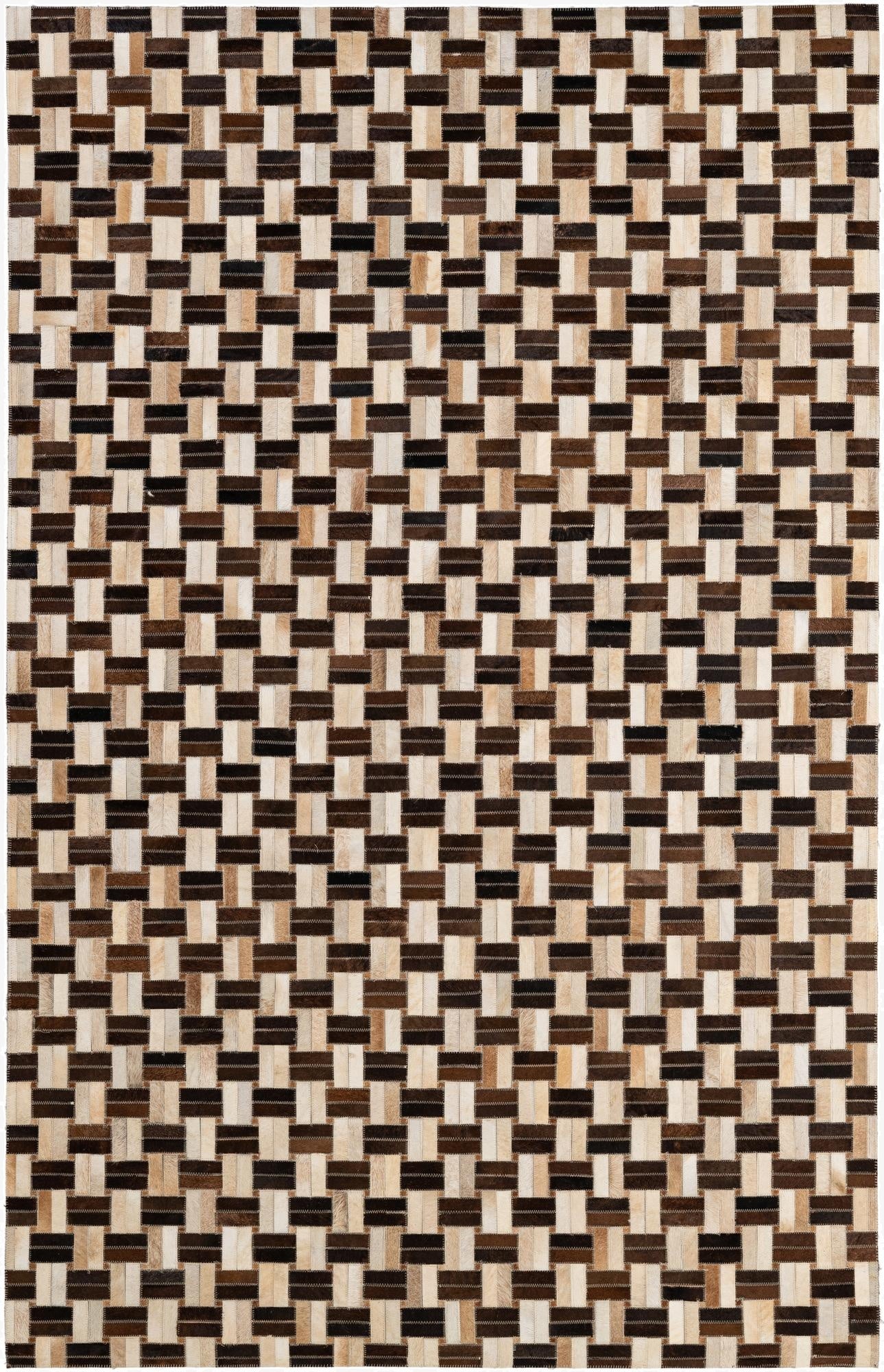  4' 11 x 7' 10 Cowhide - Patchwork Rug