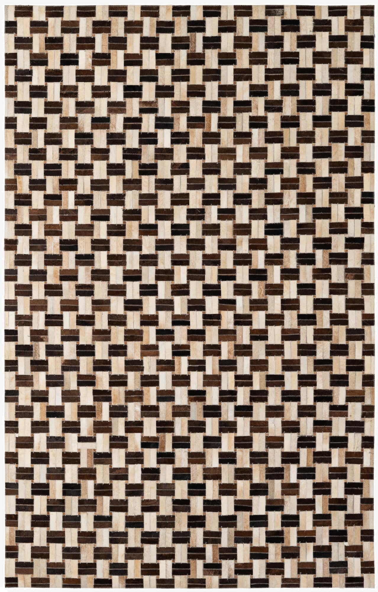  4' 11 x 7' 9 Cowhide - Patchwork Rug